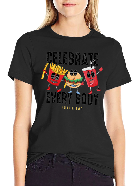 Camiseta Negra Celebrate Every Body #NODIETDAY