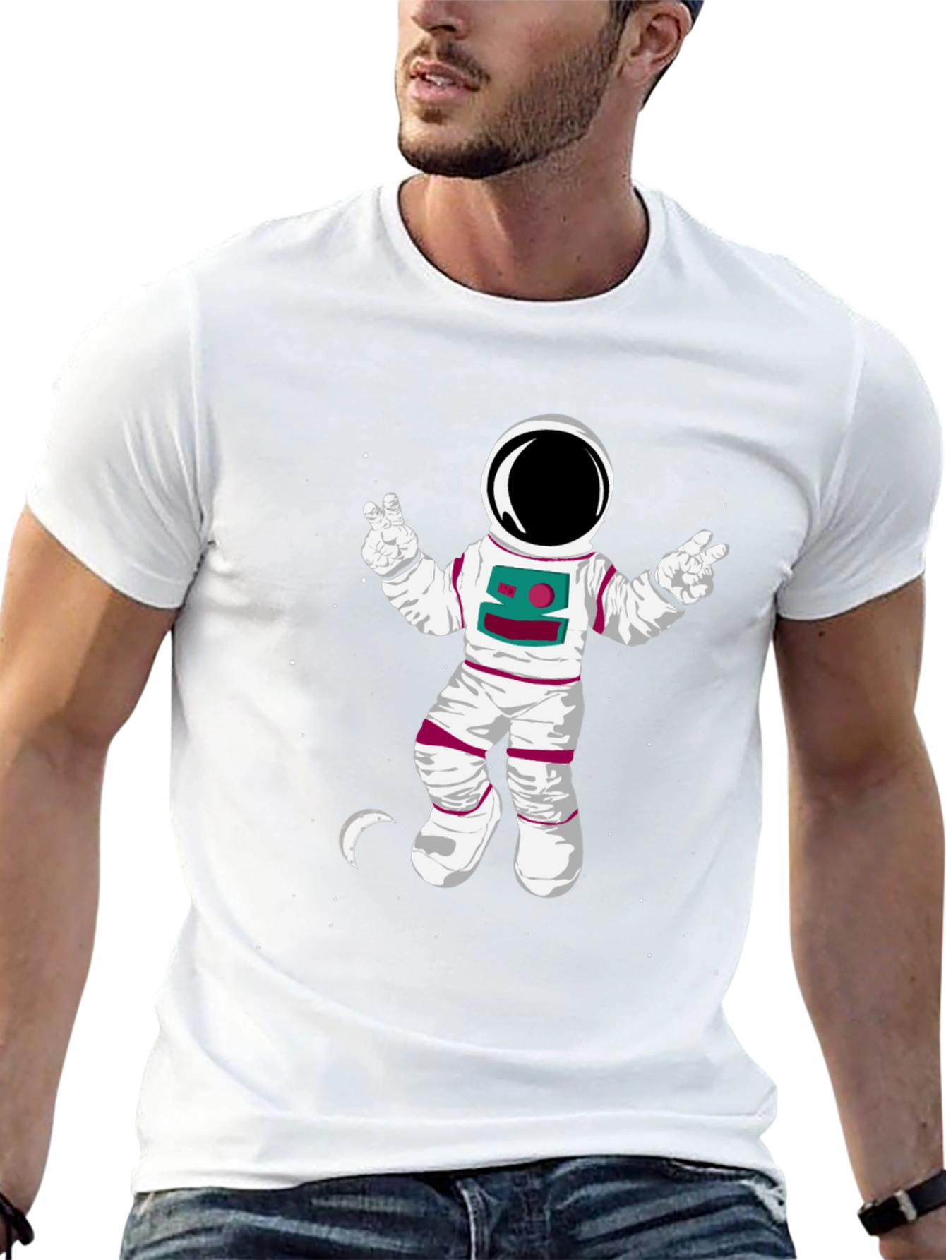 Camiseta Hombre Astronauta Espacial Diseño Divertido
