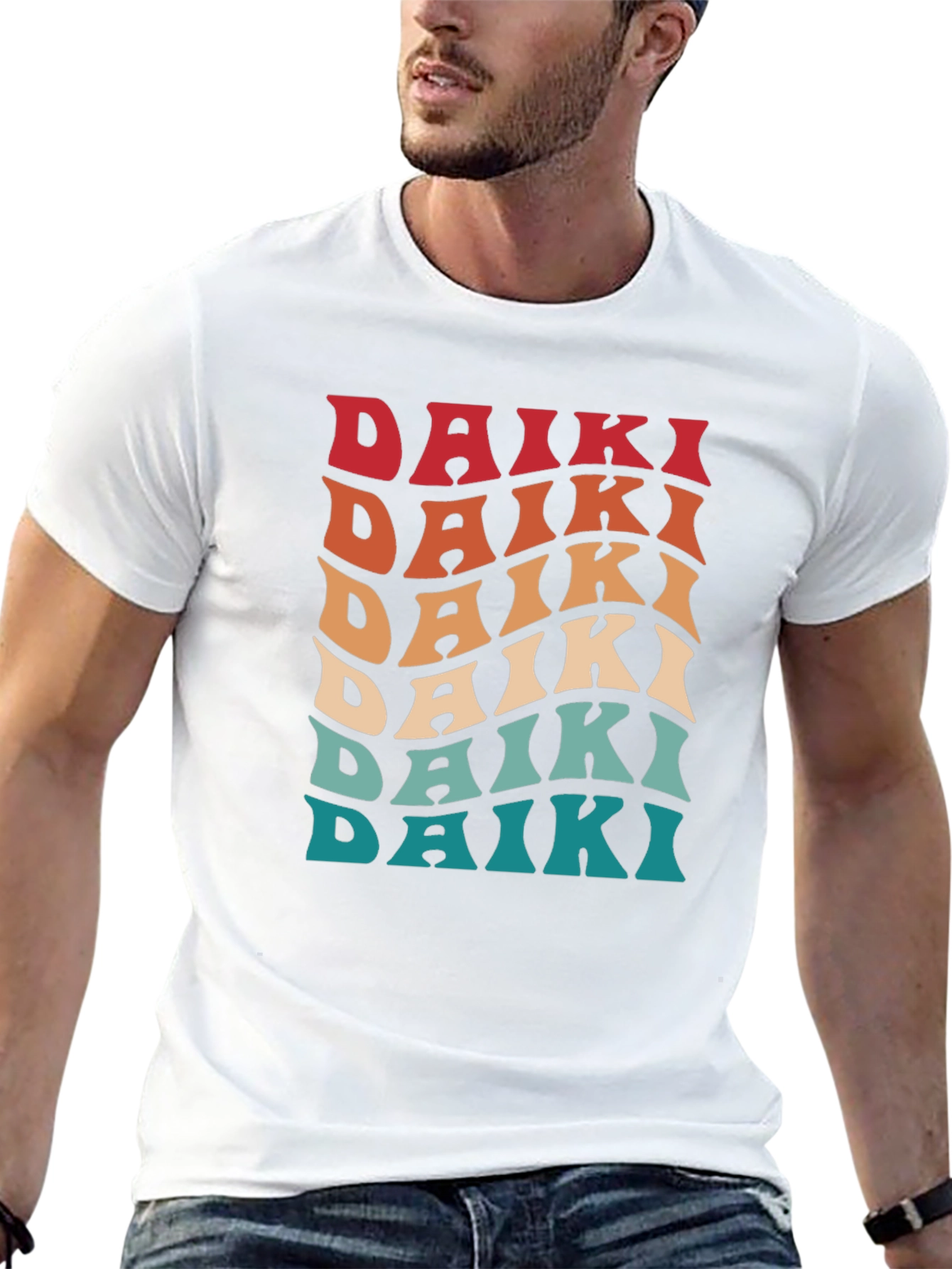 Camiseta retro Daiki para hombre