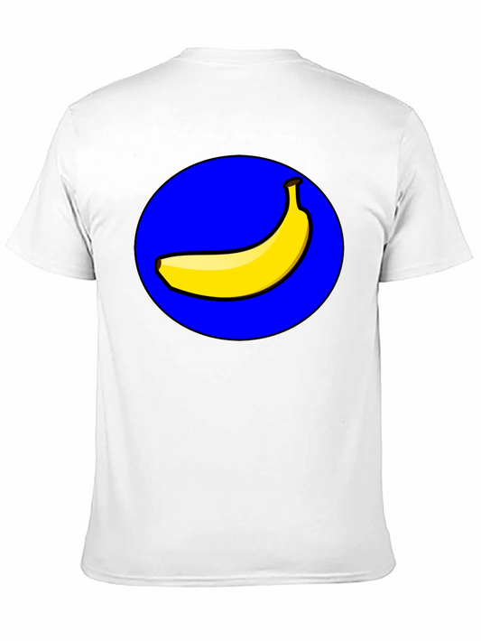 Camiseta Negra Hombre: Diseño Banana en Círculo Azul