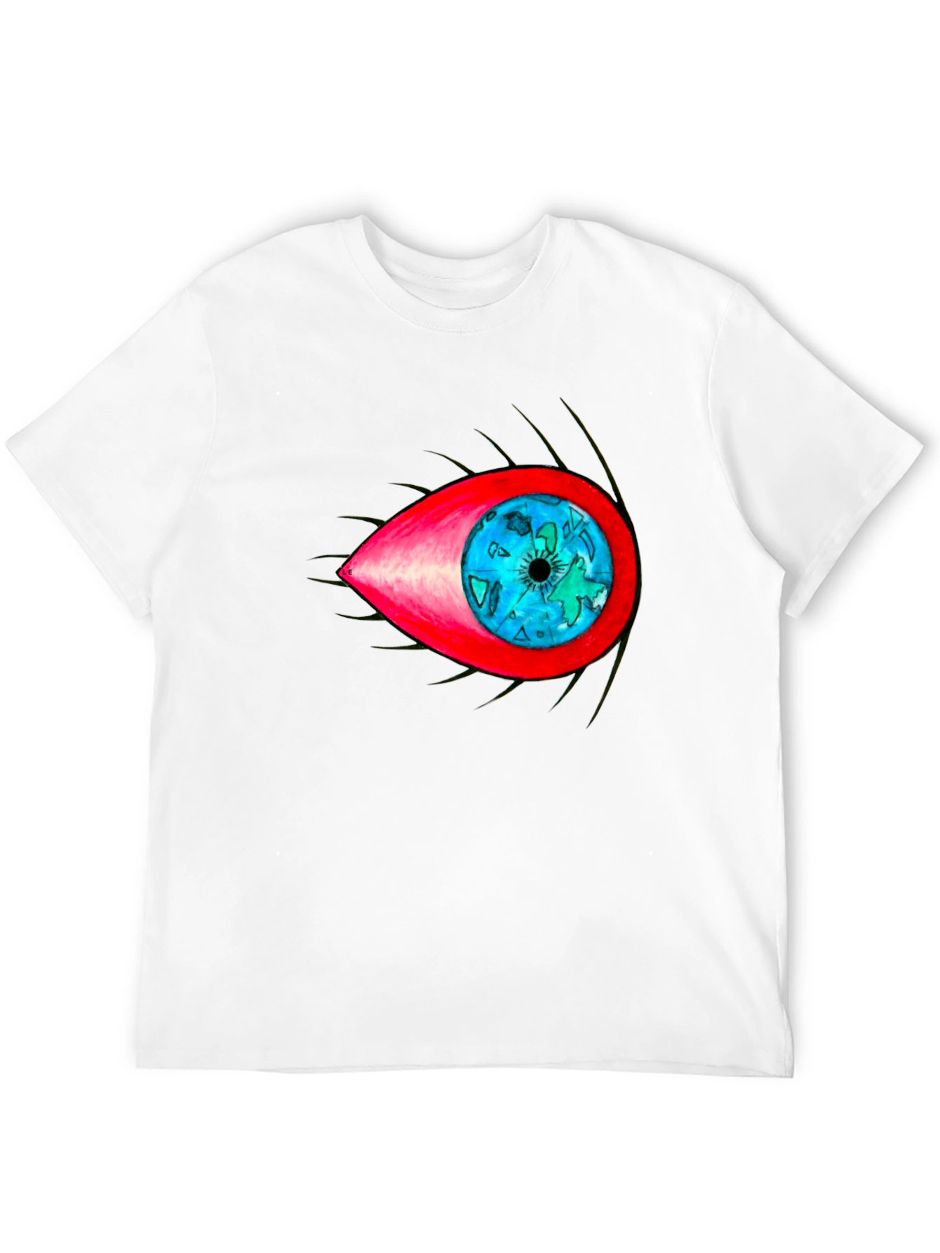 Camiseta Negra con Diseño de Ojo Psicodélico