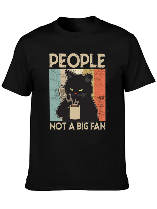 Camiseta People Not A Big Fan con Gato Fumador