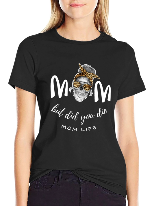 Camiseta Negra de Hombre con Diseño Mom Life