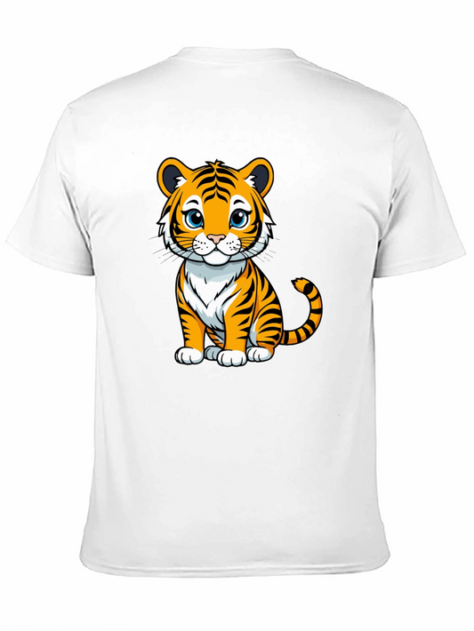 Camiseta Negra con Diseño de Tigre Kawaii