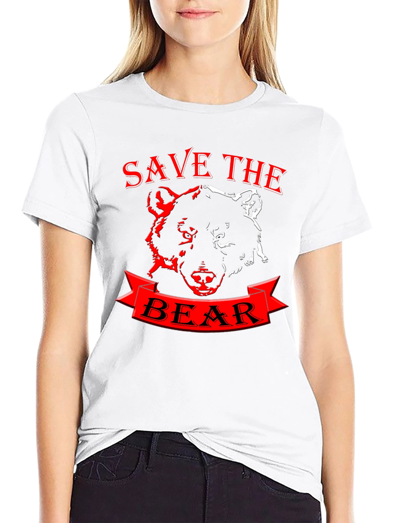 Camiseta Negra Save the Bear - Diseño Único