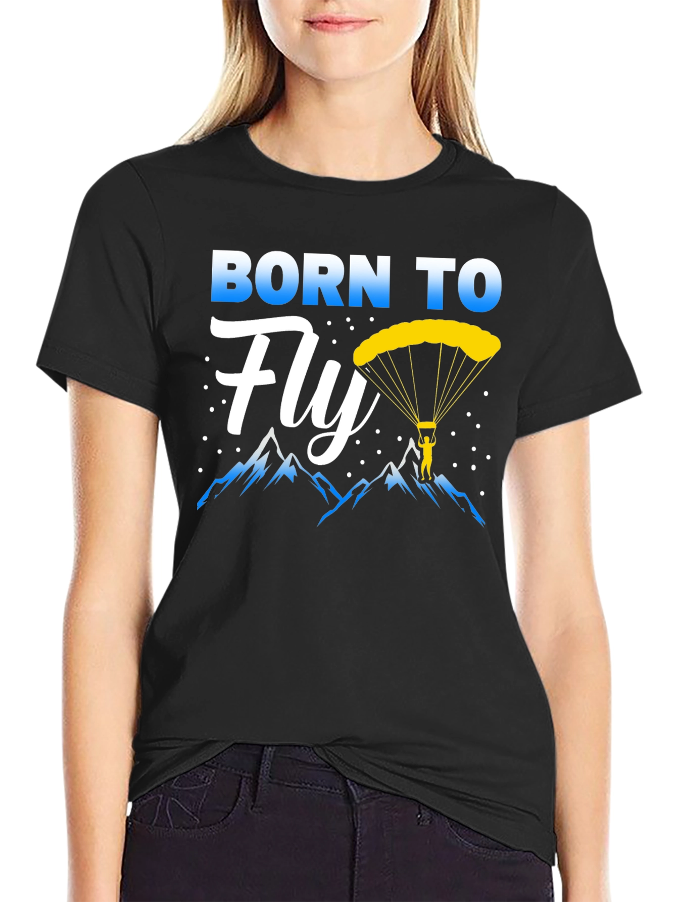 Camiseta Negra Nacido Para Volar