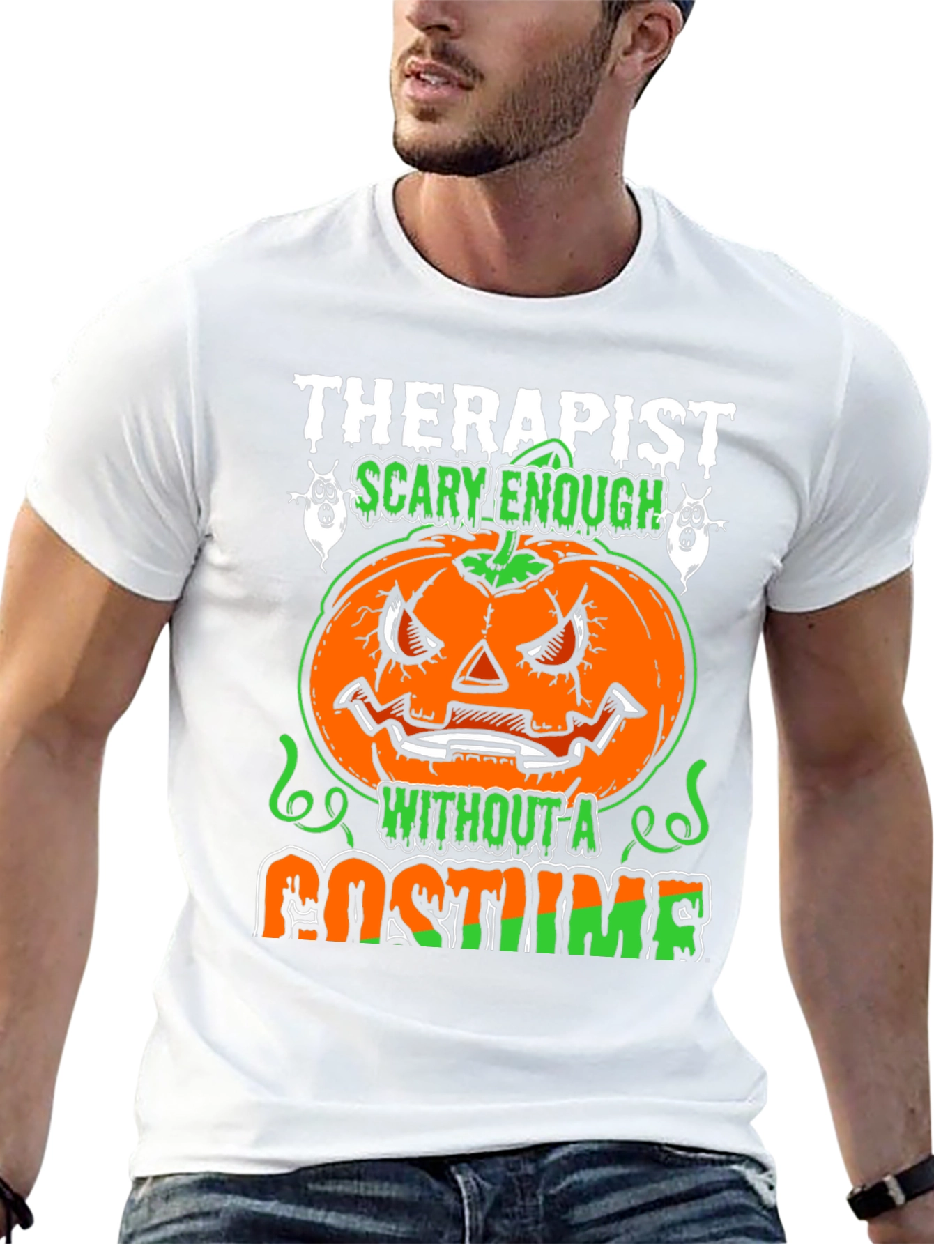 Camiseta Halloween Therapist Scary Enough