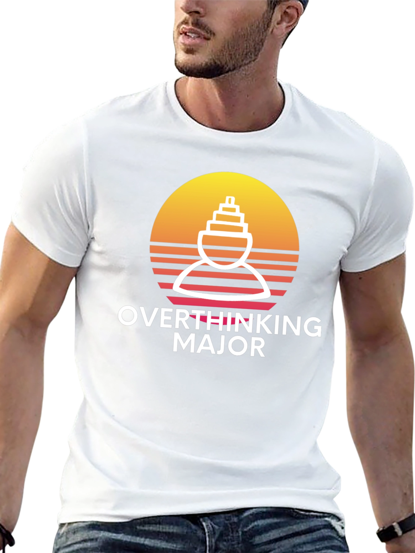 Camiseta Negra Overthinking Major Diseño Original