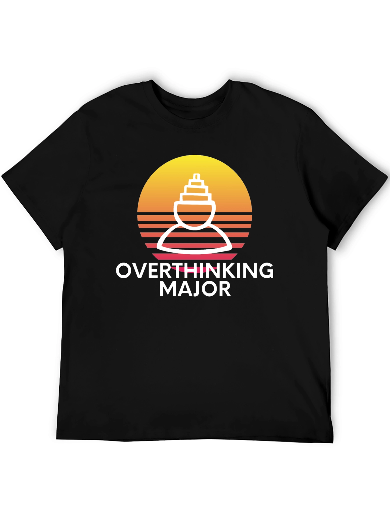 Camiseta Negra Overthinking Major Diseño Original