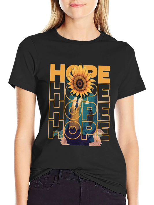 Camiseta Negra Hope con Girasol