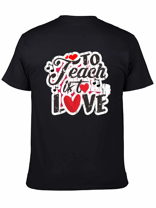 Camiseta Negra con Diseño Enseñar es Amar
