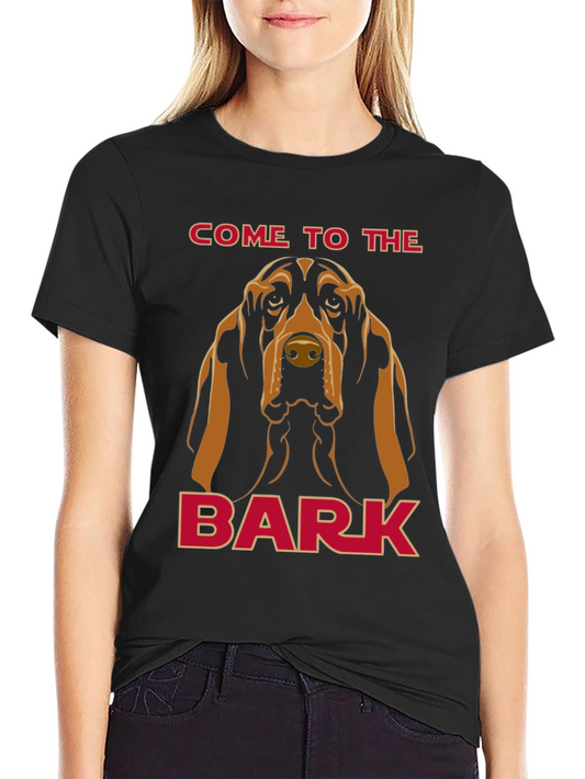 Camiseta Negra con Diseño de Bloodhound The Bark