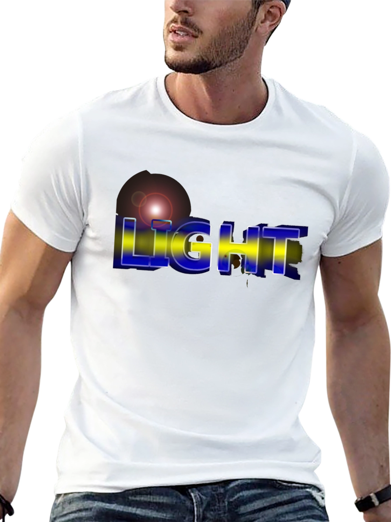 Camiseta Negra Hombre - Diseño Light Moderno