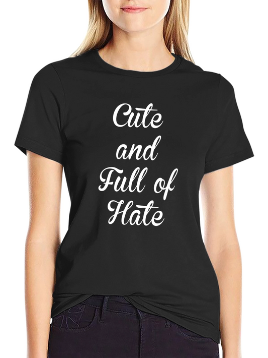 Camiseta Negra Cute and Full of Hate