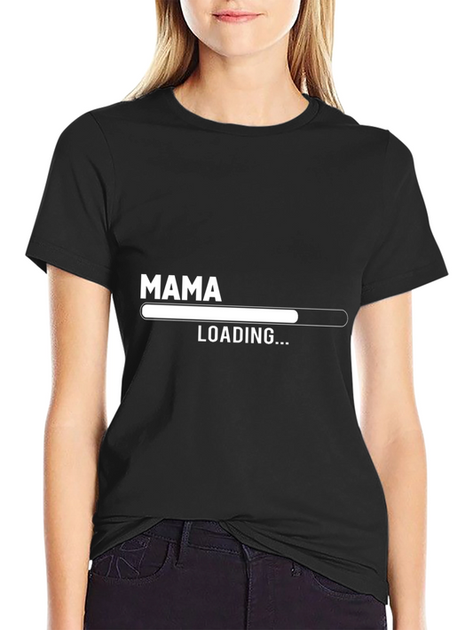 Camiseta Negra Mama Loading... para Futura Madre