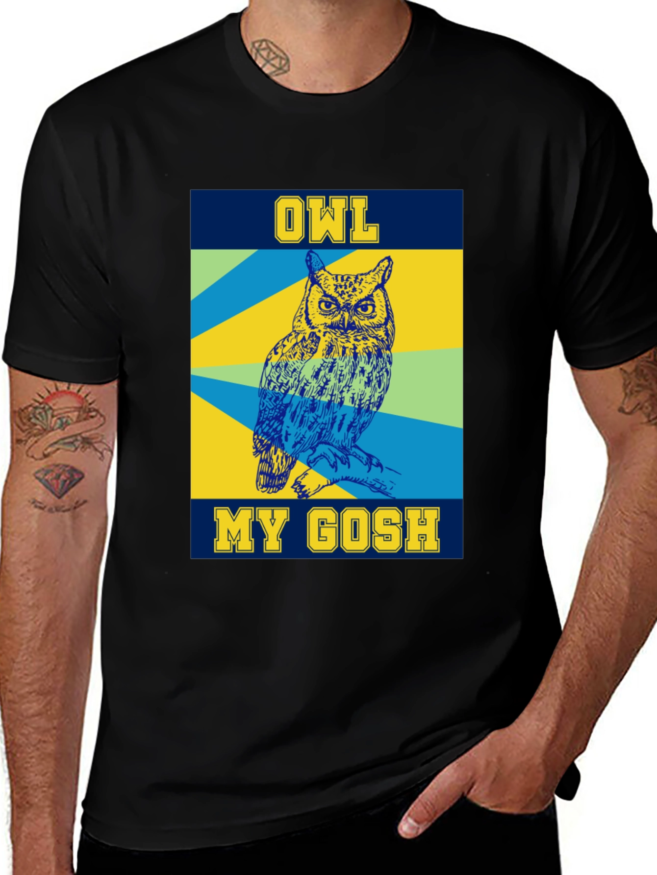 Camiseta Negra con Diseño de Búho Owl My Gosh