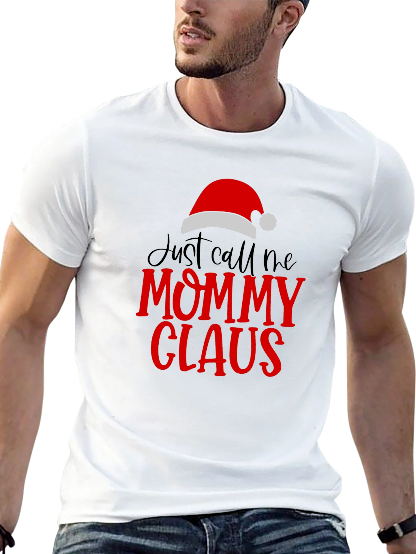 Camiseta Negra Mommy Claus Navideña