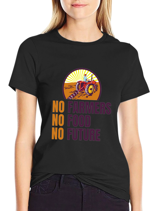 Camiseta Negra: No Agricultores No Comida No Futuro