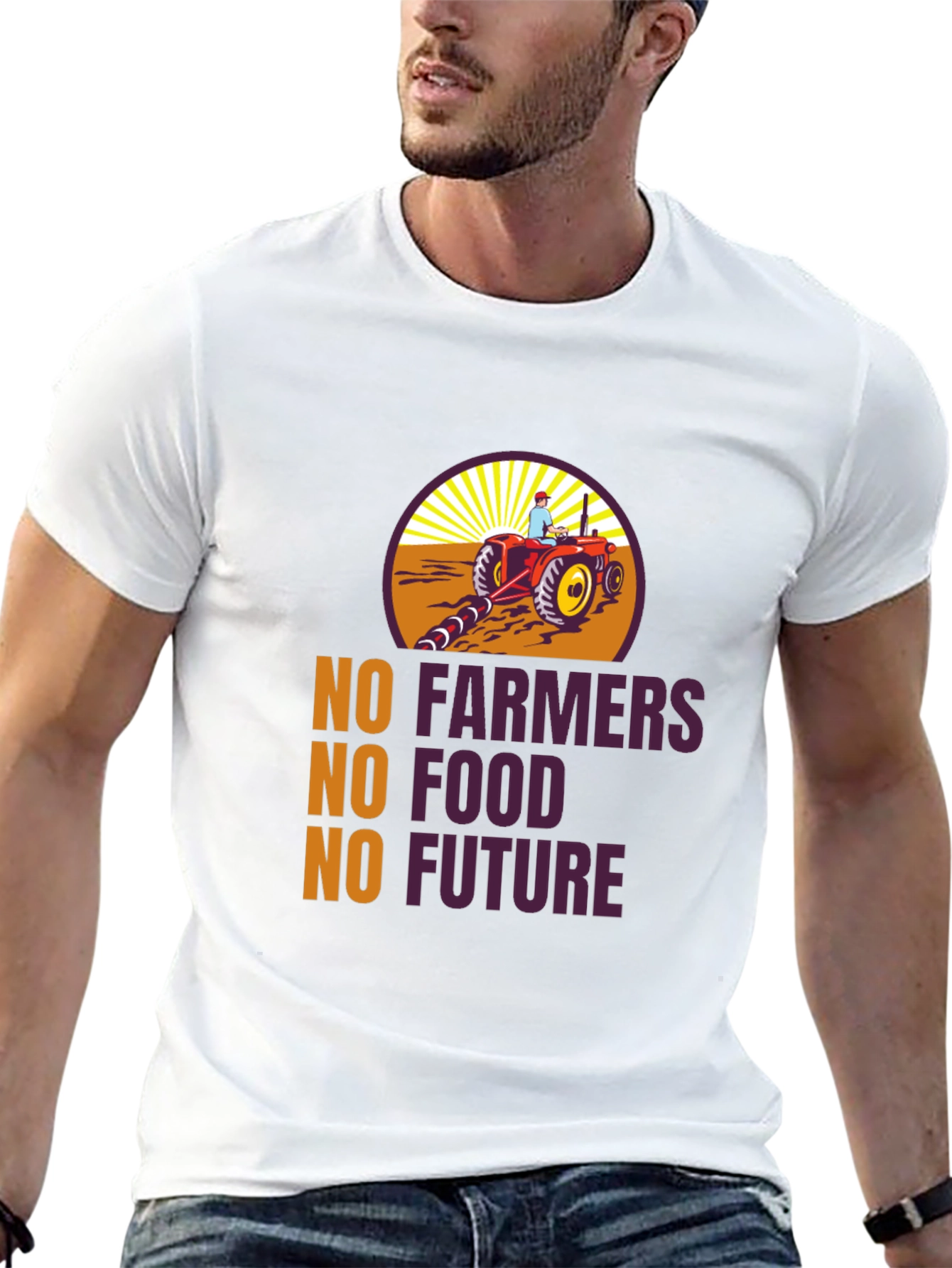 Camiseta Negra: No Agricultores No Comida No Futuro