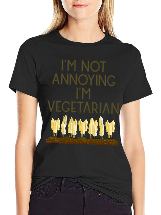 Camiseta Negra: No Soy Molesto Soy Vegetariano