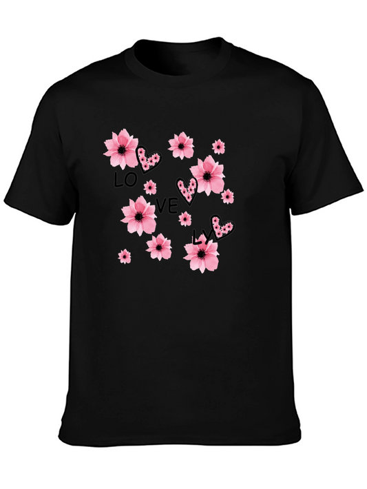 Camiseta Negra Floral Love