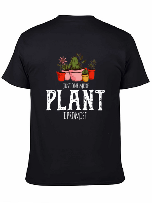 Camiseta Negra Just One More Plant para Amantes de la Jardinería