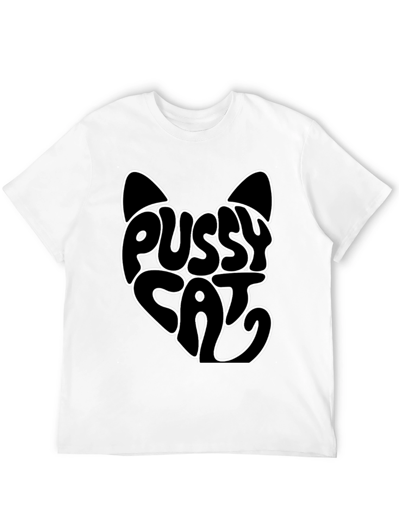 Camiseta Negra con Diseño Pussy Cat
