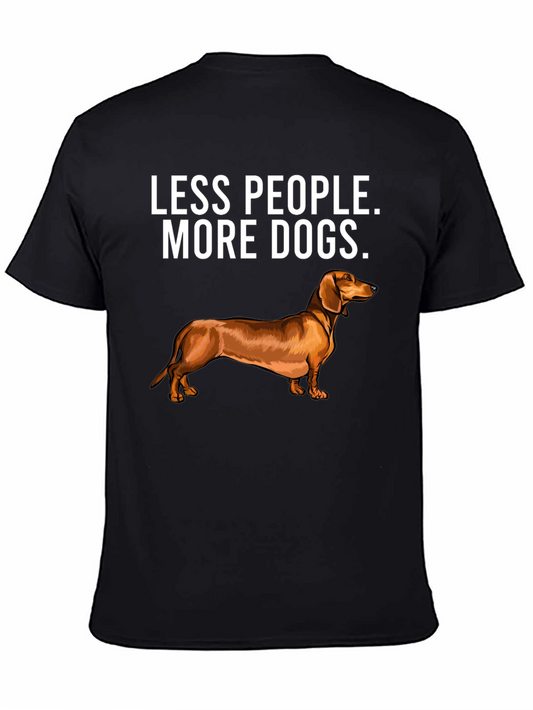 Camiseta Menos Gente Más Perros - Diseño Dachshund
