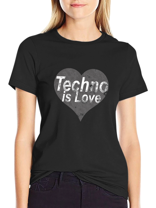 Camiseta Negra Techno is Love