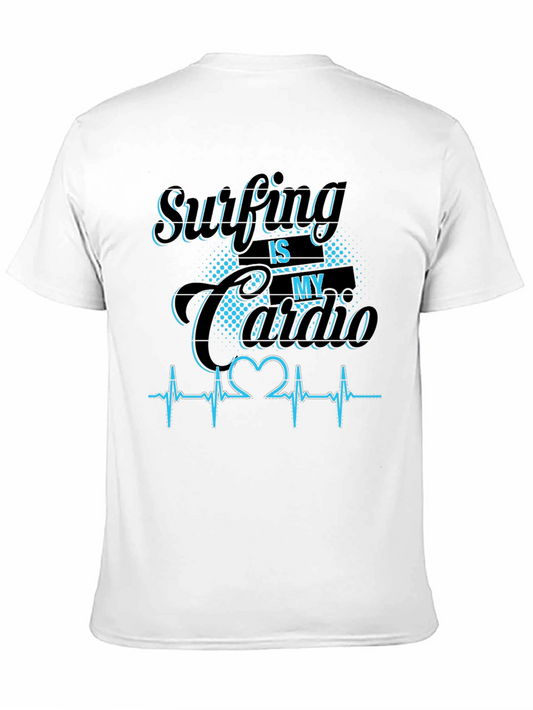 Camiseta Negra Surfing is my Cardio