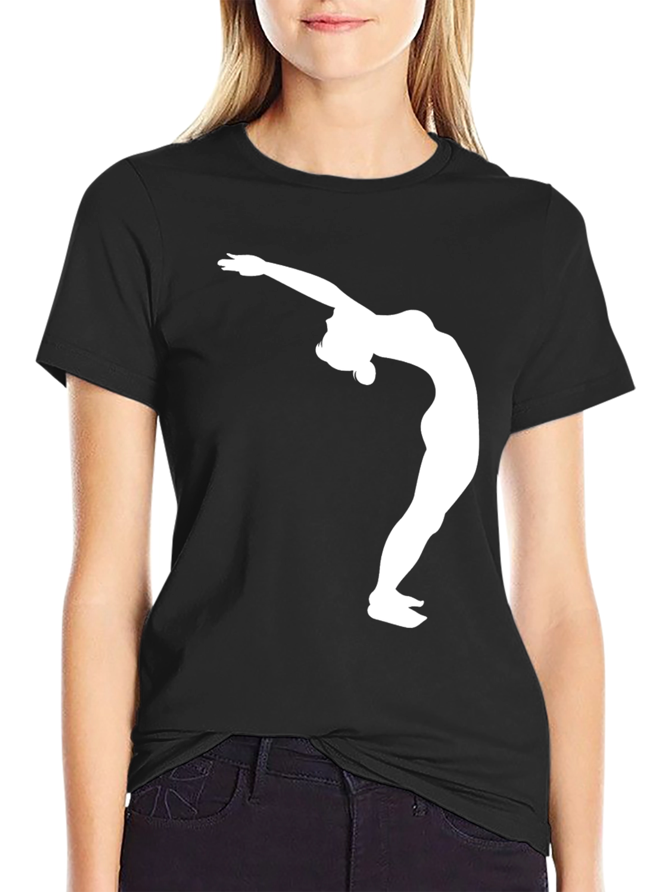 Camiseta Negra Silueta Gimnasta