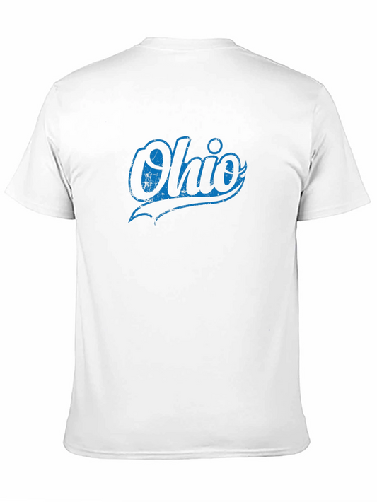 Camiseta Negra Ohio Estilo Vintage para Hombre
