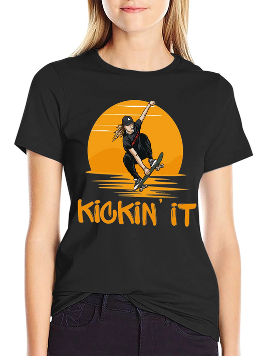 Camiseta Negra Kickin It Skateboarding