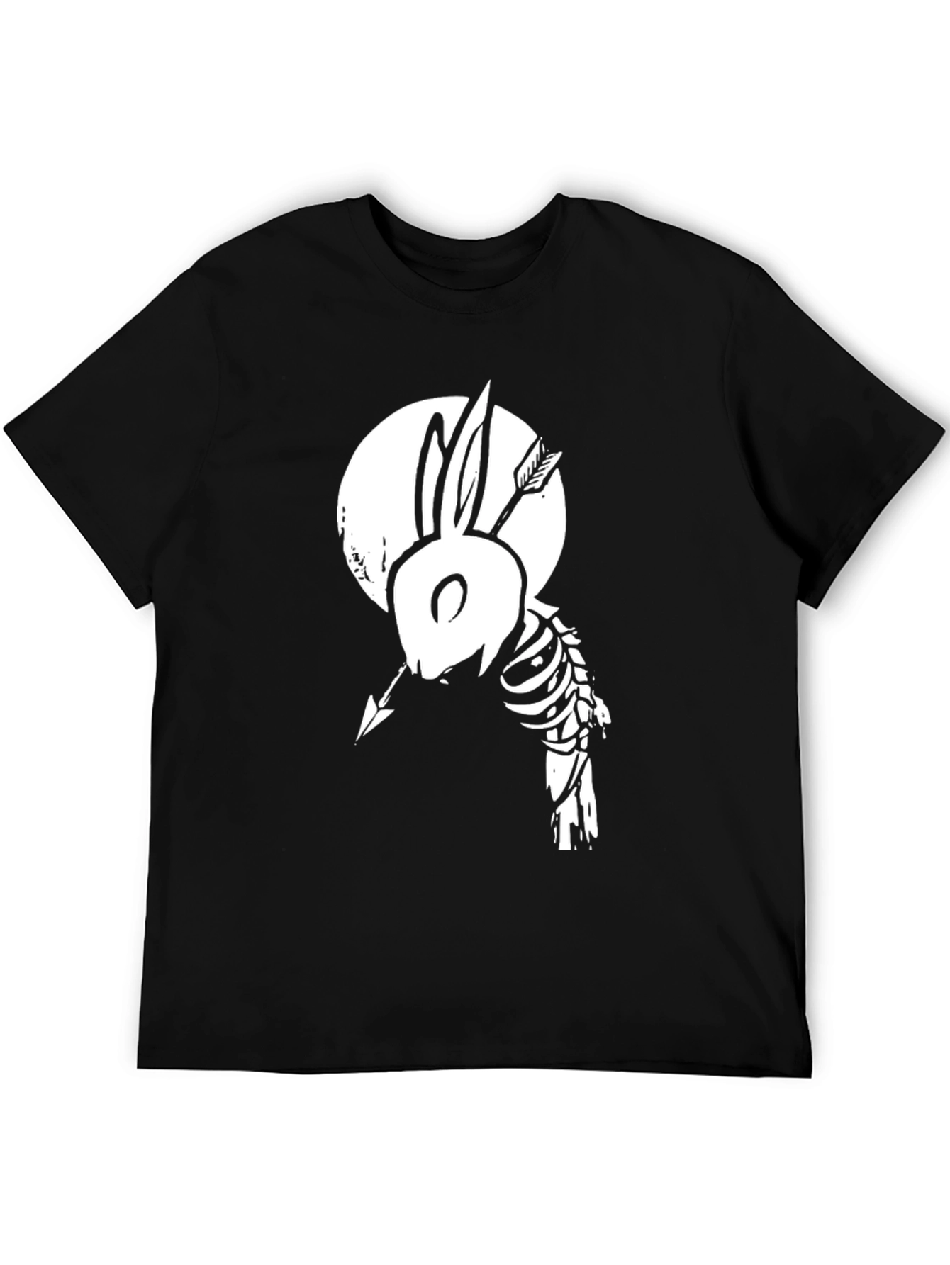 Camiseta Negra con Diseño de Conejo Flechado