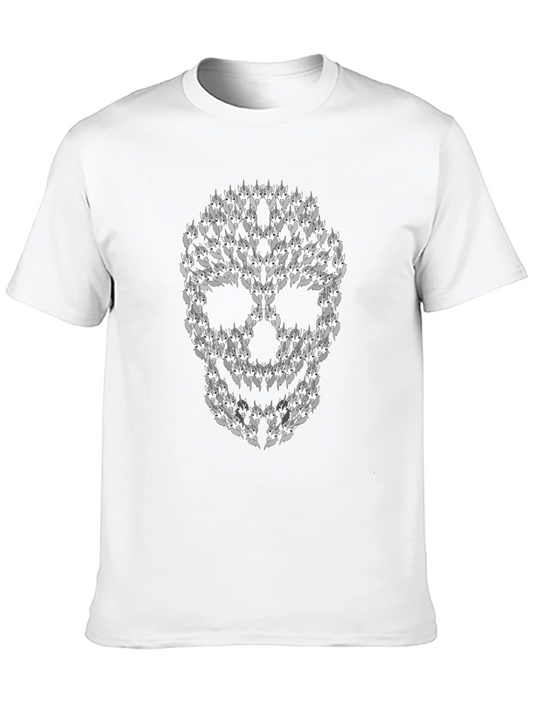 Camiseta Negra con Calavera de Lobos