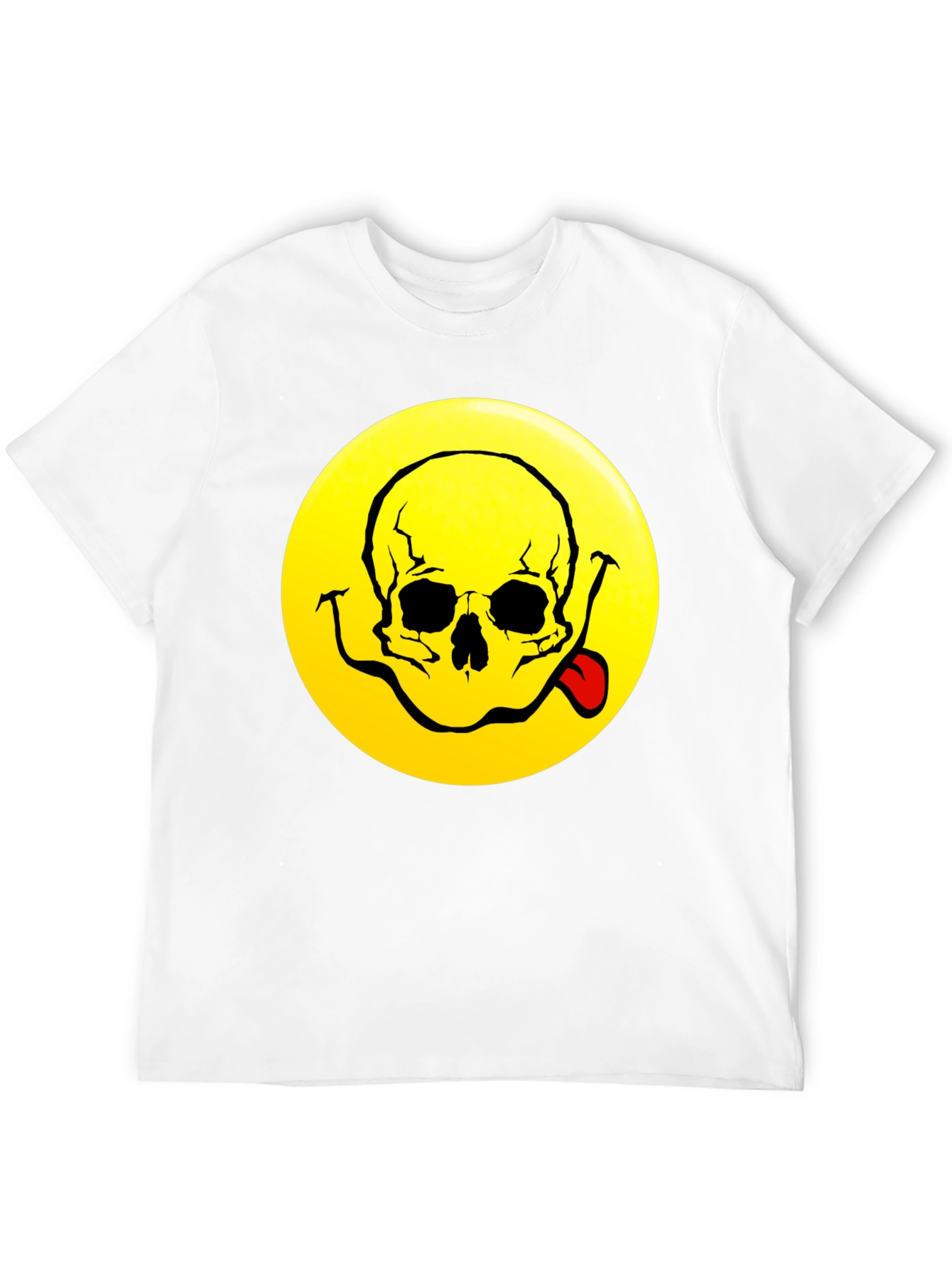 Camiseta Negra con Diseño Calavera Smiley