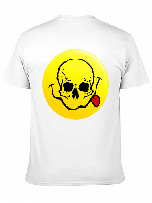 Camiseta Negra con Diseño Calavera Smiley