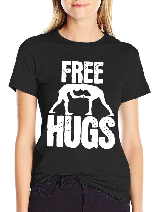 Camiseta Hombre Negra Free Hugs Lucha