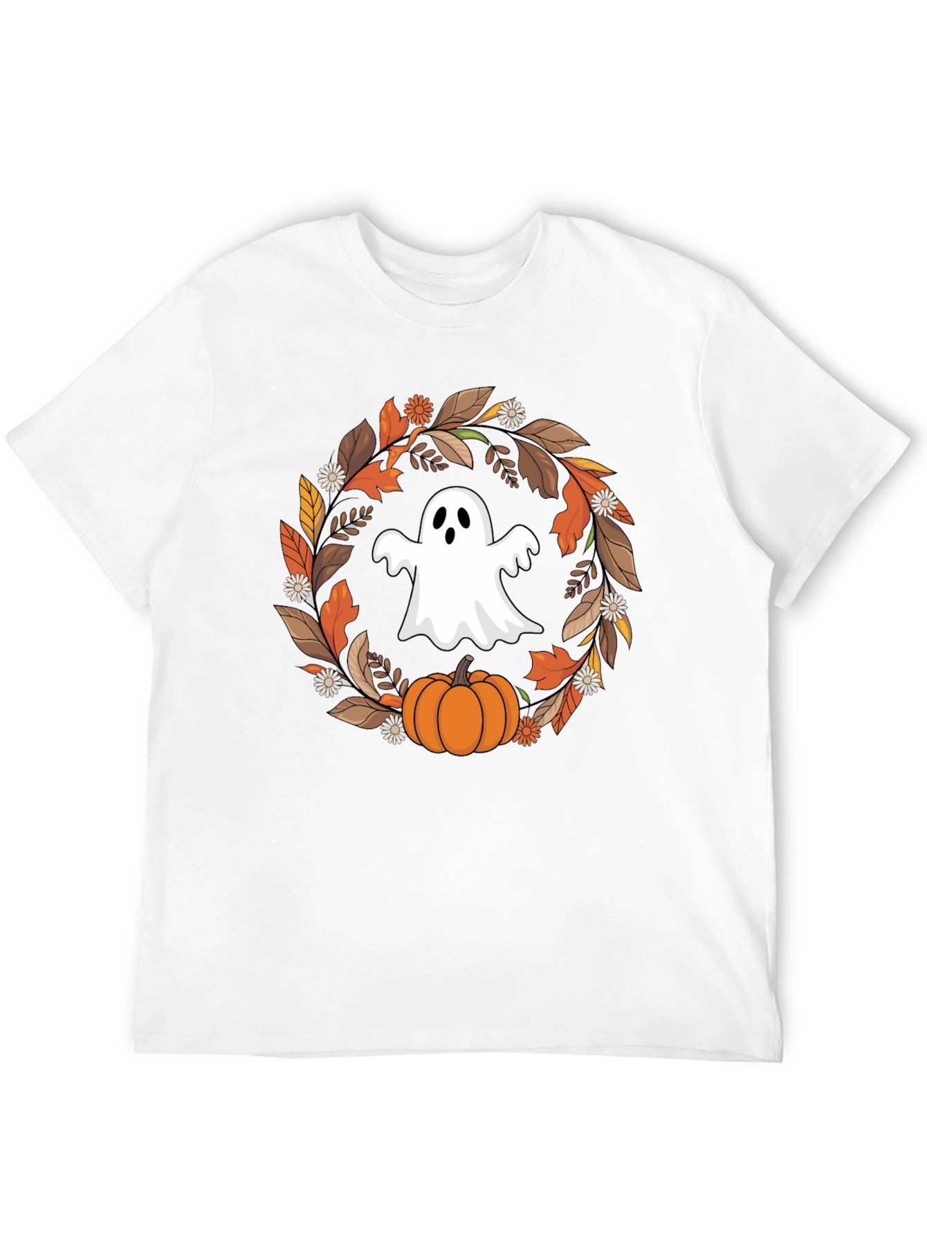 Camiseta Halloween: Fantasma y Calabaza