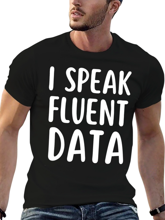 Camiseta Negra con Frase Hablo Data Fluida