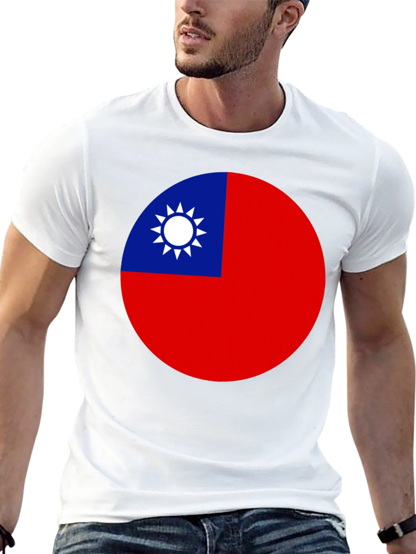 Camiseta Negra con Bandera de Taiwán