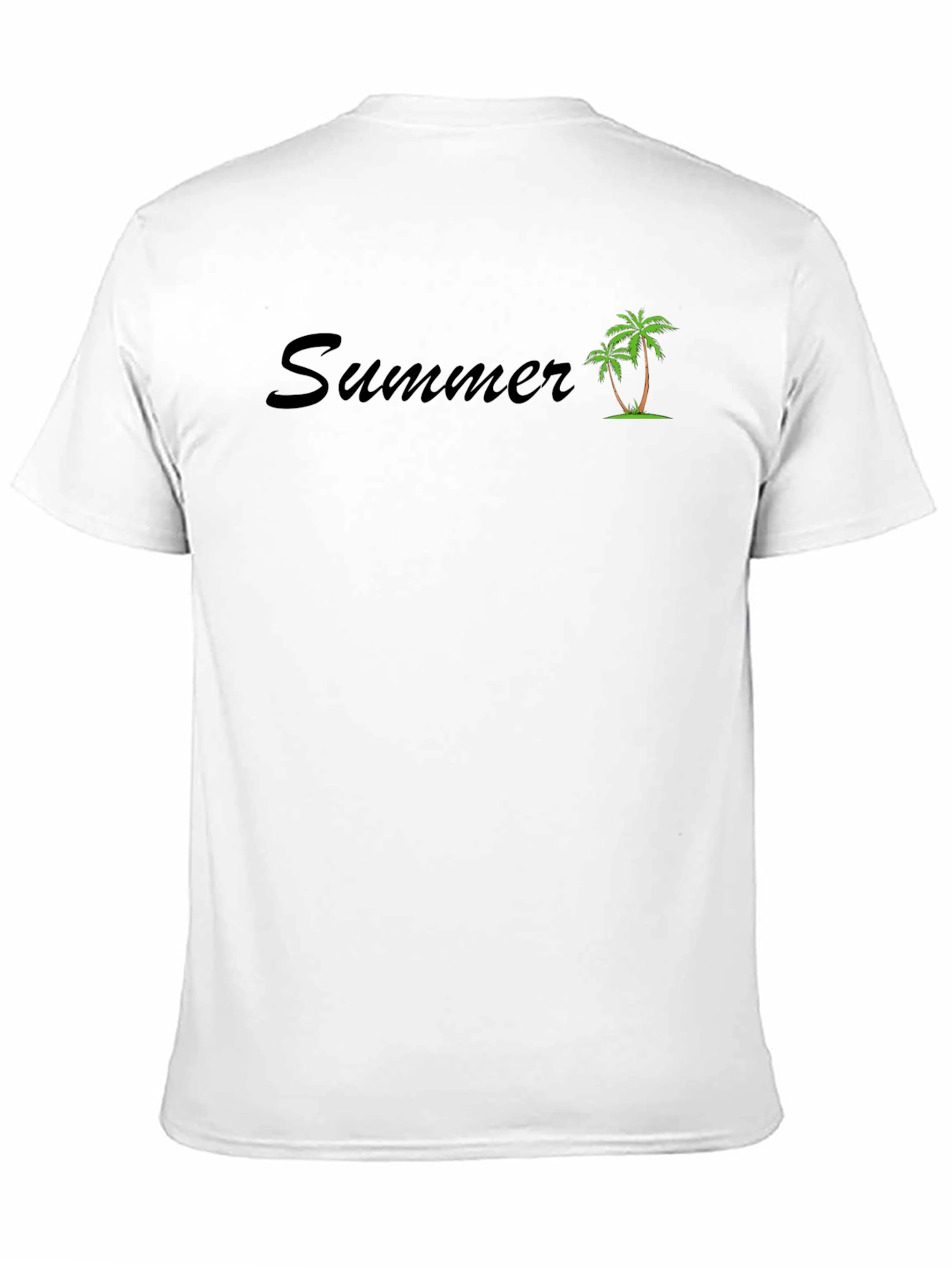 Camiseta Negra Estampado Verano con Palmeras