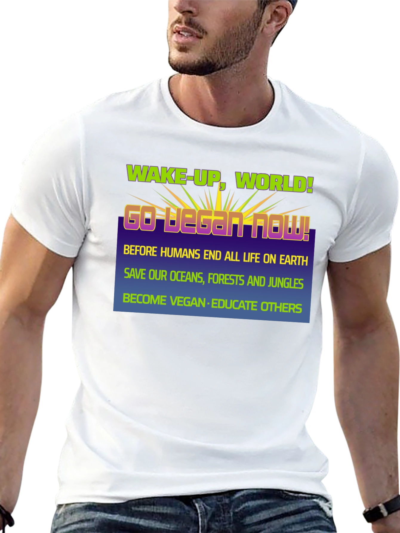Camiseta Vegana Hombre - Despierta al Mundo