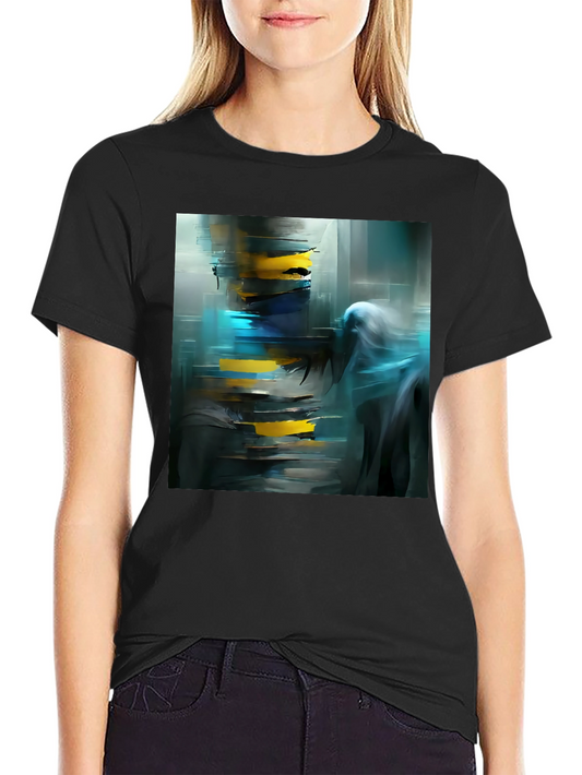 Camiseta Negra Abstracta Urbana