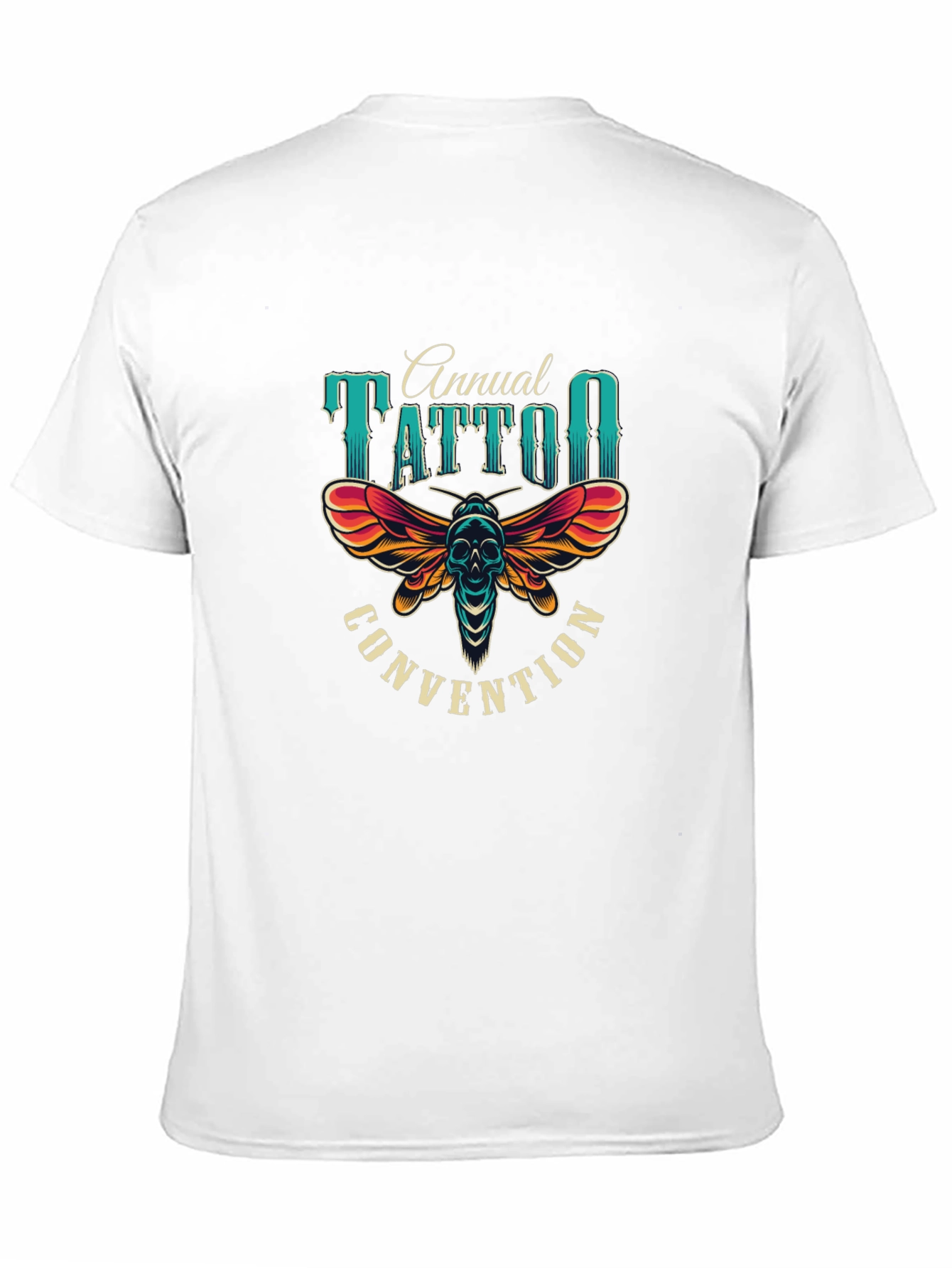 Camiseta Negra Estampada Convención de Tatuajes