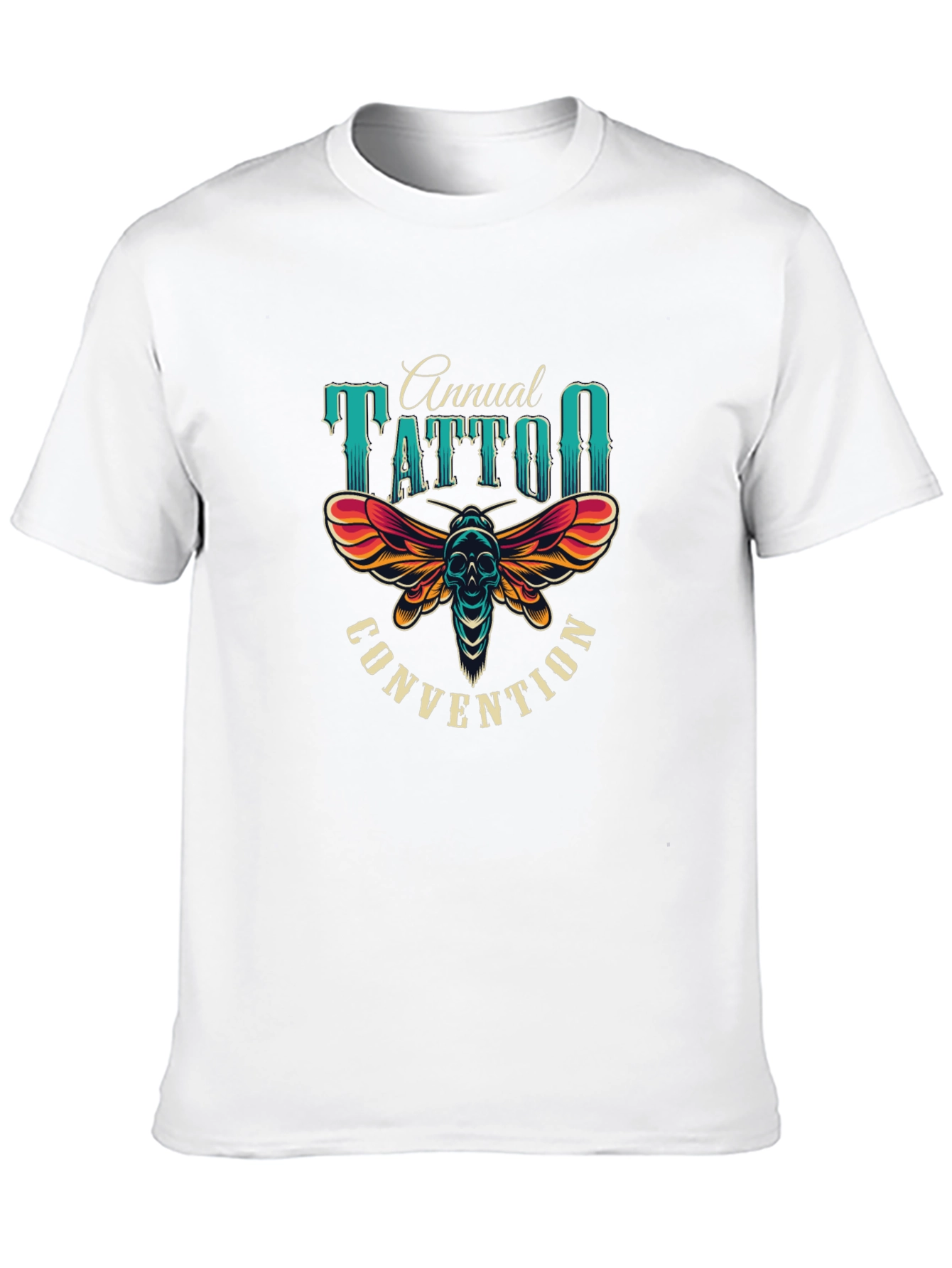 Camiseta Negra Estampada Convención de Tatuajes