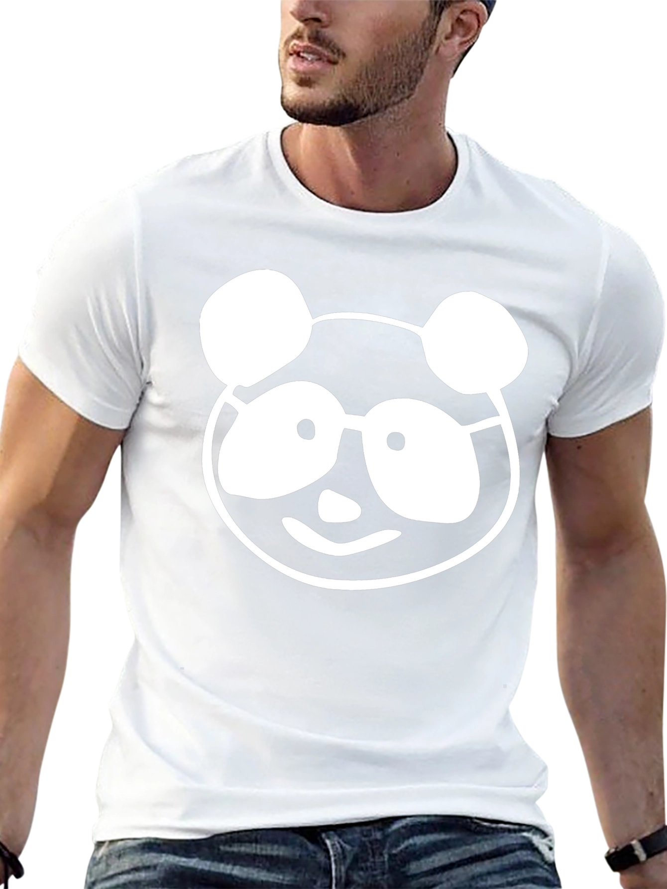 Camiseta Negra con Diseño de Panda Nerd