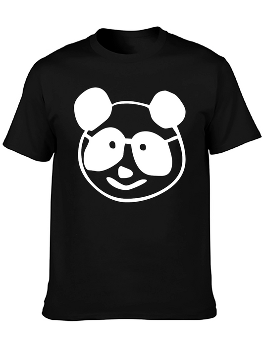Camiseta Negra con Diseño de Panda Nerd