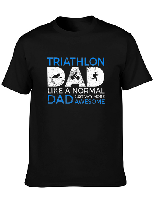 Camiseta Hombre Triatlón Papá - Negra