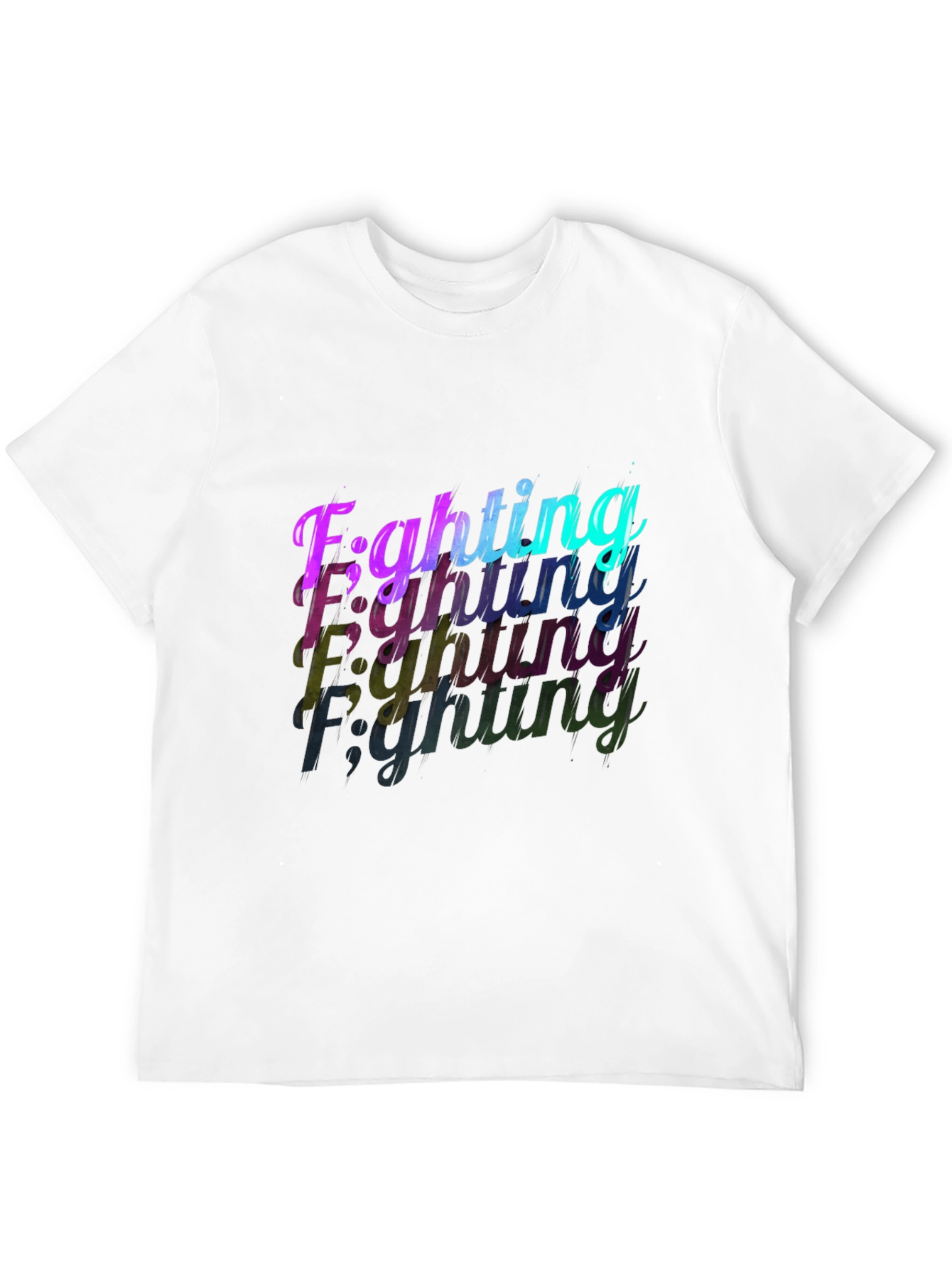 Camiseta Negra con Diseño Fighting en Degradado